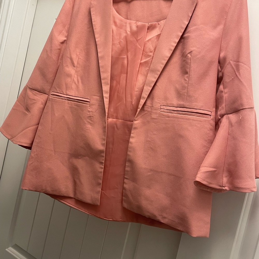 Pink Bell Sleeve Blazer